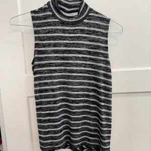rag & bone Striped Mock Neck Sleeveless Tank Top - XS